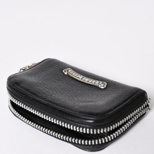 CHROME HEARTS クロムハーツ COIN CASE ラウンドジップ コインケース 小銭入れ ダガージップ レザー シルバー925 美品 中古 4a006265