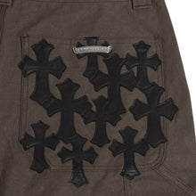 将图片加载到图库查看器中。 新品未使用 CHROME HEARTS クロムハーツ ダブルニー カーペンターショーツ サイズ34 セメタリークロスパッチ クロスボール ブラウン 中古 4a006291