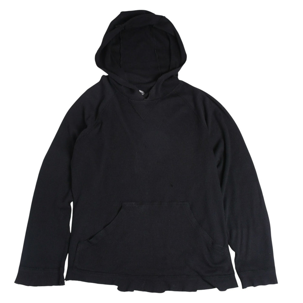 CHROME HEARTS クロムハーツ オールド サーマルフーディー パーカー サイズL ホースシュー カットオフ ブラック 美品 中古 4a006269