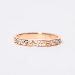 CARTIER カルティエ LOVE RING MINI PAVED ラブリング ミニ パヴェ 指輪 CRB4218000 重量約1.88g サイズ49 9号 18KPG 美品 中古 4a004516