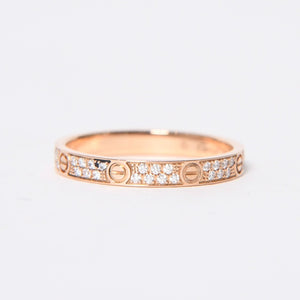 CARTIER カルティエ LOVE RING MINI PAVED ラブリング ミニ パヴェ 指輪 CRB4218000 重量約1.88g サイズ49 9号 18KPG 美品 中古 4a004516
