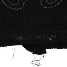 画像をギャラリービューアに読み込む, CHROME HEARTS クロムハーツ オールド サーマルフーディー パーカー サイズL ホースシュー カットオフ ブラック 美品 中古 4a006269