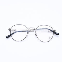 Very good condition CHROME HEARTS BUBBA-A Date glasses MBK/SS-MBK-P Size 49□22-145 Floral cross decoration Silver 925 Used 4a004541