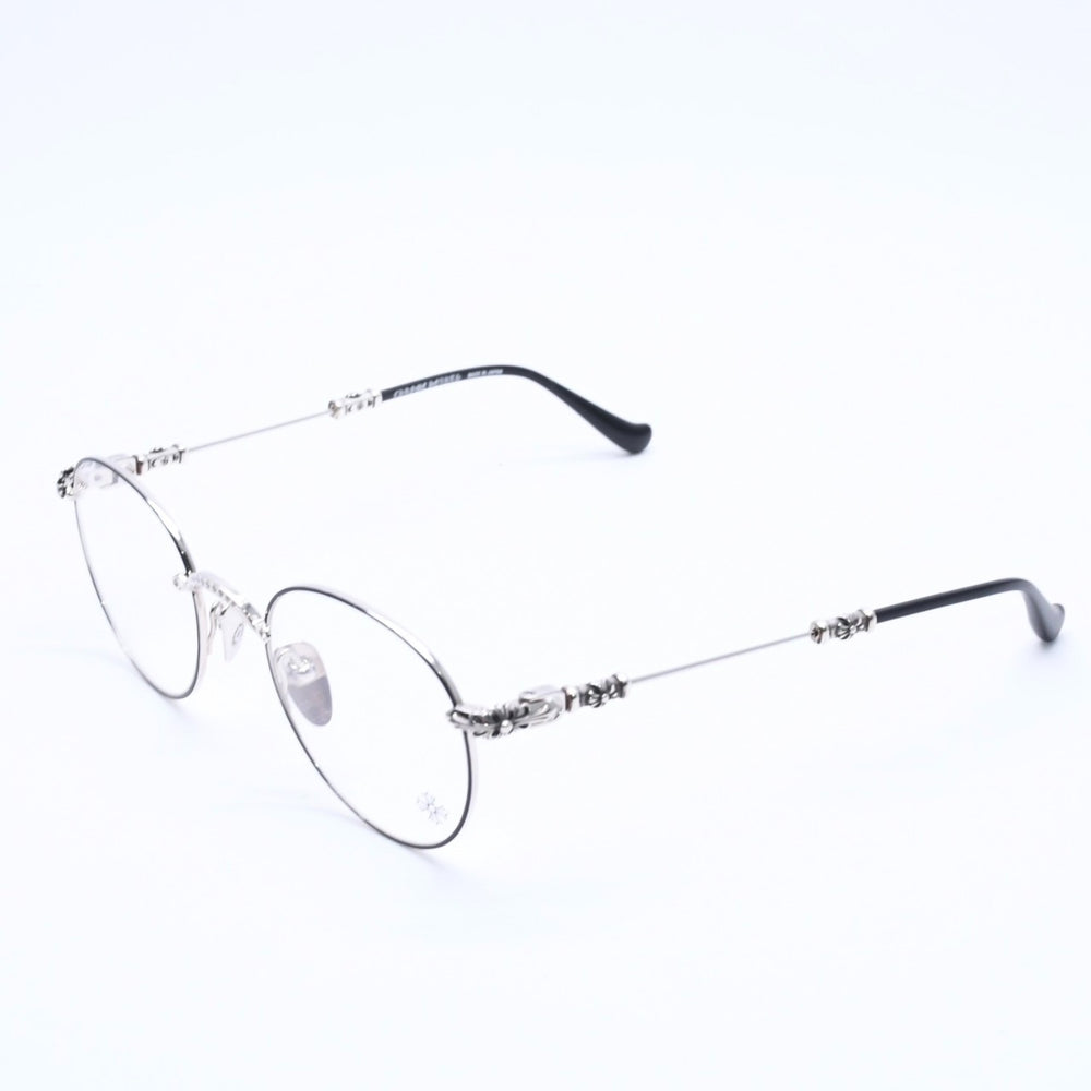 Very good condition CHROME HEARTS BUBBA-A Date glasses MBK/SS-MBK-P Size 49□22-145 Floral cross decoration Silver 925 Used 4a004541