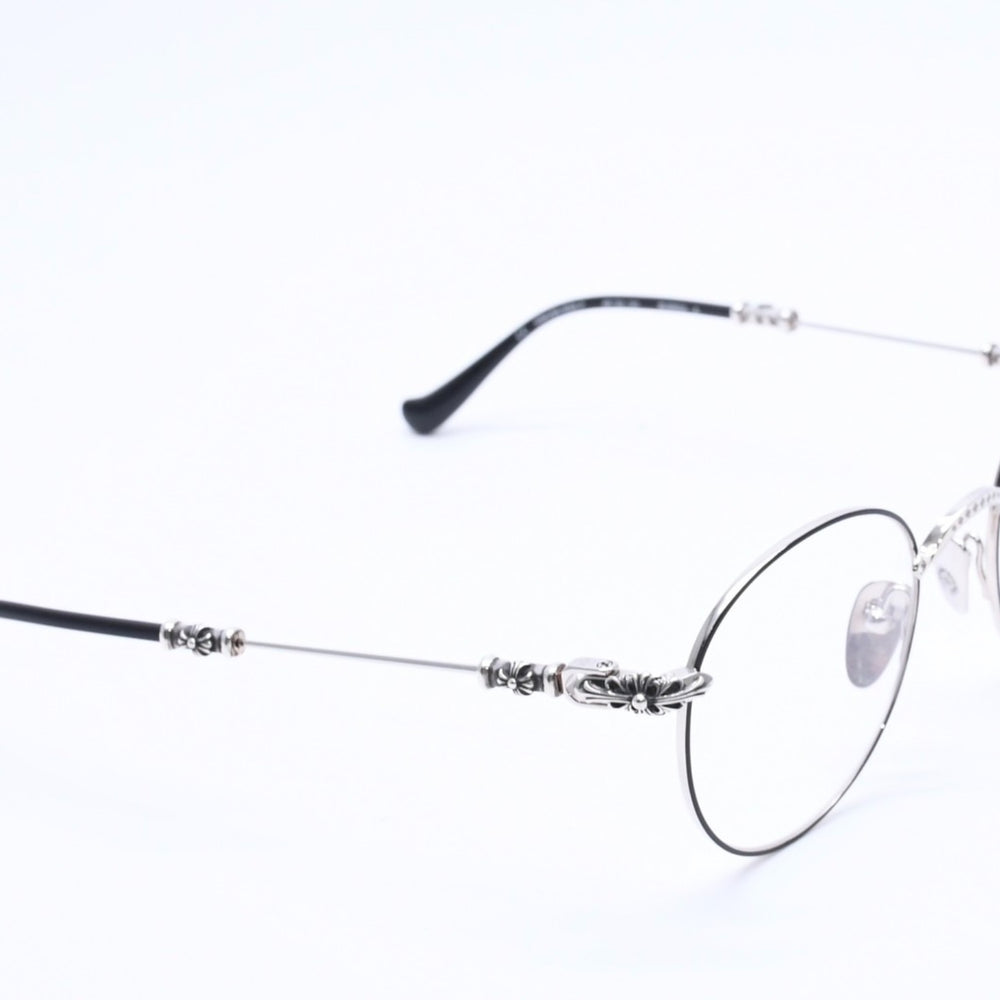Very good condition CHROME HEARTS BUBBA-A Date glasses MBK/SS-MBK-P Size 49□22-145 Floral cross decoration Silver 925 Used 4a004541