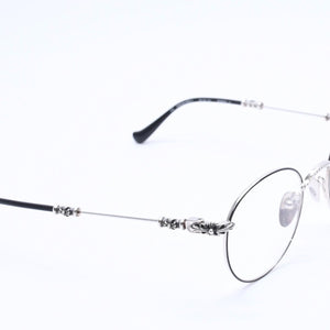 Very good condition CHROME HEARTS BUBBA-A Date glasses MBK/SS-MBK-P Size 49□22-145 Floral cross decoration Silver 925 Used 4a004541