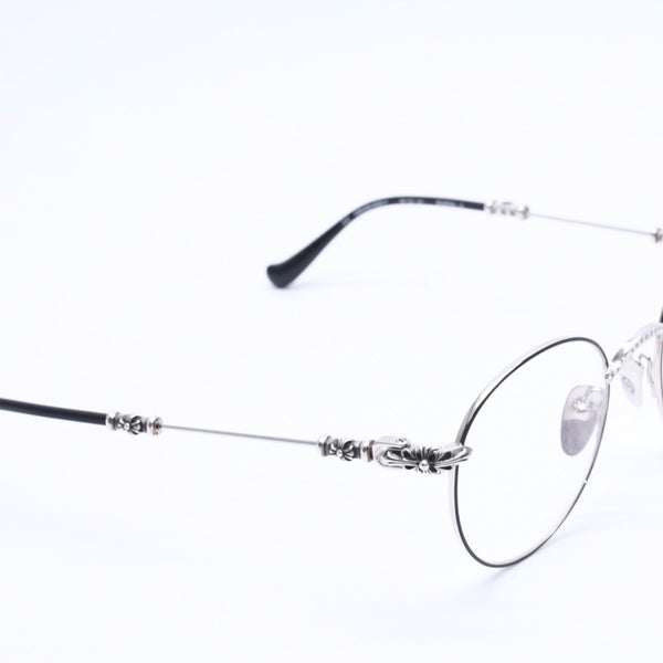 Very good condition CHROME HEARTS BUBBA-A Date glasses MBK/SS-MBK-P Size 49□22-145 Floral cross decoration Silver 925 Used 4a004541