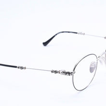 画像をギャラリービューアに読み込む, 極美品 CHROME HEARTS クロムハーツ BUBBA-A 伊達メガネ MBK/SS-MBK-P サイズ49□22-145 フローラルクロス装飾 シルバー925 中古 4a004541