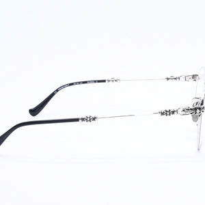 Very good condition CHROME HEARTS BUBBA-A Date glasses MBK/SS-MBK-P Size 49□22-145 Floral cross decoration Silver 925 Used 4a004541