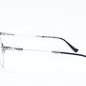 Very good condition CHROME HEARTS BUBBA-A Date glasses MBK/SS-MBK-P Size 49□22-145 Floral cross decoration Silver 925 Used 4a004541