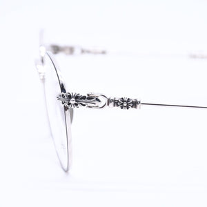 Very good condition CHROME HEARTS BUBBA-A Date glasses MBK/SS-MBK-P Size 49□22-145 Floral cross decoration Silver 925 Used 4a004541