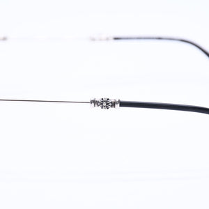 Very good condition CHROME HEARTS BUBBA-A Date glasses MBK/SS-MBK-P Size 49□22-145 Floral cross decoration Silver 925 Used 4a004541