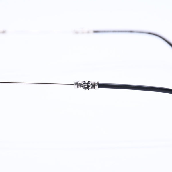 Very good condition CHROME HEARTS BUBBA-A Date glasses MBK/SS-MBK-P Size 49□22-145 Floral cross decoration Silver 925 Used 4a004541