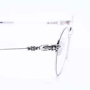 Very good condition CHROME HEARTS BUBBA-A Date glasses MBK/SS-MBK-P Size 49□22-145 Floral cross decoration Silver 925 Used 4a004541