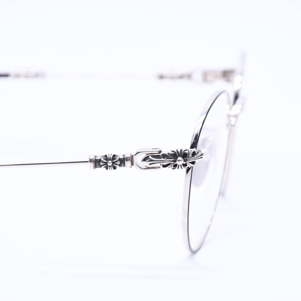 Very good condition CHROME HEARTS BUBBA-A Date glasses MBK/SS-MBK-P Size 49□22-145 Floral cross decoration Silver 925 Used 4a004541