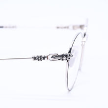 画像をギャラリービューアに読み込む, 極美品 CHROME HEARTS クロムハーツ BUBBA-A 伊達メガネ MBK/SS-MBK-P サイズ49□22-145 フローラルクロス装飾 シルバー925 中古 4a004541
