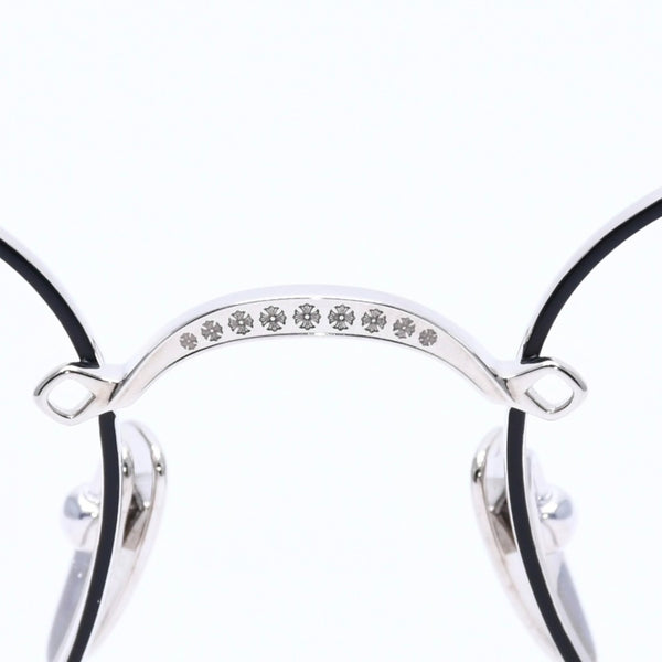 Very good condition CHROME HEARTS BUBBA-A Date glasses MBK/SS-MBK-P Size 49□22-145 Floral cross decoration Silver 925 Used 4a004541