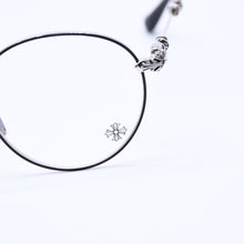 画像をギャラリービューアに読み込む, 極美品 CHROME HEARTS クロムハーツ BUBBA-A 伊達メガネ MBK/SS-MBK-P サイズ49□22-145 フローラルクロス装飾 シルバー925 中古 4a004541