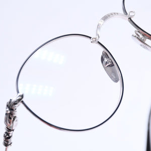 Very good condition CHROME HEARTS BUBBA-A Date glasses MBK/SS-MBK-P Size 49□22-145 Floral cross decoration Silver 925 Used 4a004541