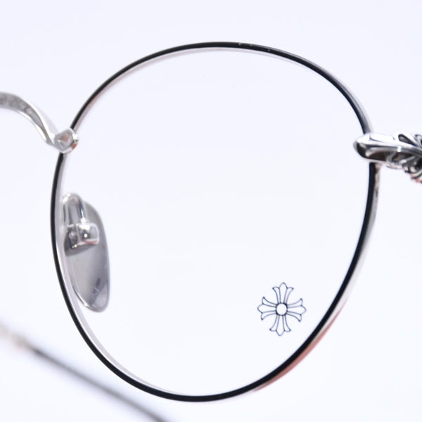 Very good condition CHROME HEARTS BUBBA-A Date glasses MBK/SS-MBK-P Size 49□22-145 Floral cross decoration Silver 925 Used 4a004541