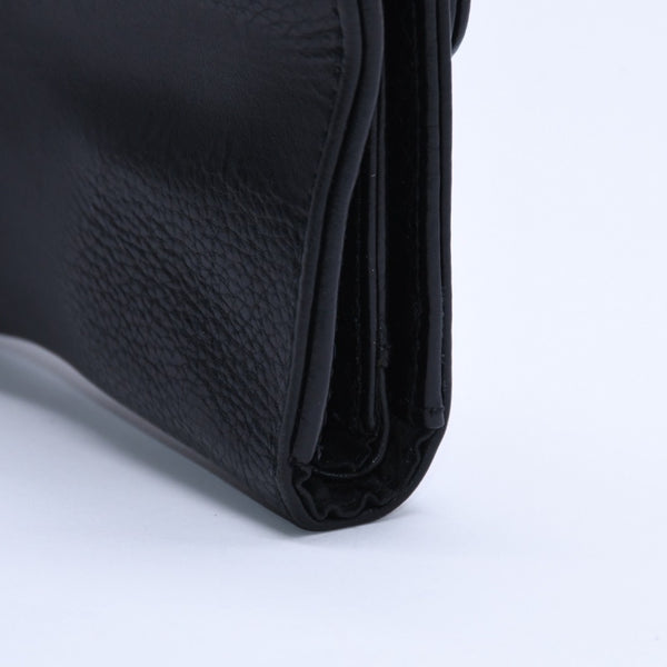 CHROME HEARTS WAVE CROSS BALL Wave Cross Ball Button Leather Wallet Long Wallet Dagger Black Good Used 4a004543