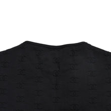 画像をギャラリービューアに読み込む, 極美品 CHANEL シャネル 97SS クロップド 半袖Tシャツ チビT P07794V05398 サイズ38 ココマーク ナイロン スパンデックス 総柄 中古 4a004694