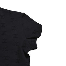 画像をギャラリービューアに読み込む, 極美品 CHANEL シャネル 97SS クロップド 半袖Tシャツ チビT P07794V05398 サイズ38 ココマーク ナイロン スパンデックス 総柄 中古 4a004694