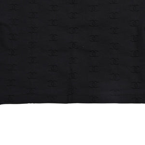 極美品 CHANEL シャネル 97SS クロップド 半袖Tシャツ チビT P07794V05398 サイズ38 ココマーク ナイロン スパンデックス 総柄 中古 4a004694