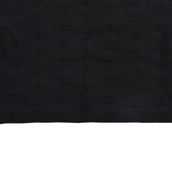 極美品 CHANEL シャネル 97SS クロップド 半袖Tシャツ チビT P07794V05398 サイズ38 ココマーク ナイロン スパンデックス 総柄 中古 4a004694