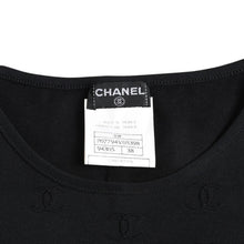 画像をギャラリービューアに読み込む, 極美品 CHANEL シャネル 97SS クロップド 半袖Tシャツ チビT P07794V05398 サイズ38 ココマーク ナイロン スパンデックス 総柄 中古 4a004694