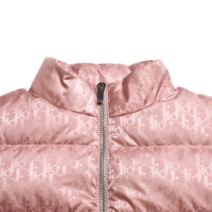 極美品 Christian Dior クリスチャンディオール オブリーク ダウンベスト ピンク 総柄 サイズ50 中古 4a004710