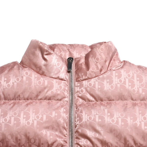 極美品 Christian Dior クリスチャンディオール オブリーク ダウンベスト ピンク 総柄 サイズ50 中古 4a004710