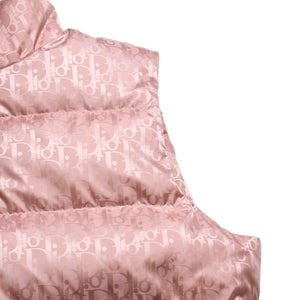 極美品 Christian Dior クリスチャンディオール オブリーク ダウンベスト ピンク 総柄 サイズ50 中古 4a004710