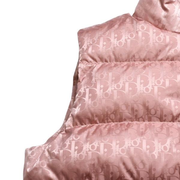 極美品 Christian Dior クリスチャンディオール オブリーク ダウンベスト ピンク 総柄 サイズ50 中古 4a004710