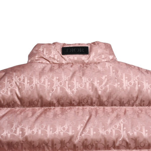極美品 Christian Dior クリスチャンディオール オブリーク ダウンベスト ピンク 総柄 サイズ50 中古 4a004710