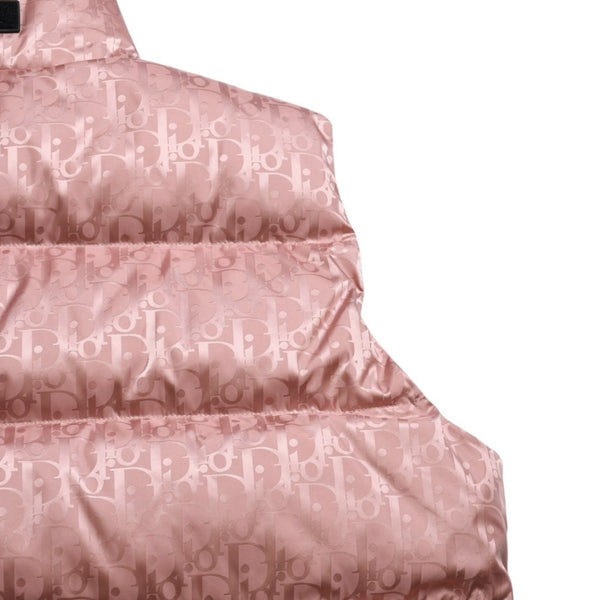 極美品 Christian Dior クリスチャンディオール オブリーク ダウンベスト ピンク 総柄 サイズ50 中古 4a004710