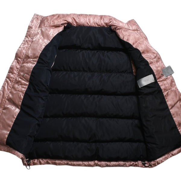 極美品 Christian Dior クリスチャンディオール オブリーク ダウンベスト ピンク 総柄 サイズ50 中古 4a004710