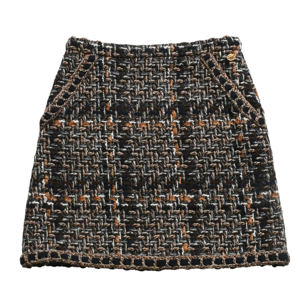 極美品 CHANEL シャネル 16AW ツイード ミニスカート P54204V40717 サイズ36 ココマーク マルチカラー ウール 中古 4a004703