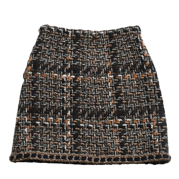 極美品 CHANEL シャネル 16AW ツイード ミニスカート P54204V40717 サイズ36 ココマーク マルチカラー ウール 中古 4a004703
