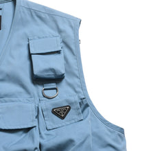 画像をギャラリービューアに読み込む, PRADA プラダ 24SS ユーティリティーベスト フィッシングベスト SGC499 サイズM トライアングルロゴ ブルー ラフ期 美品 中古 4a004709