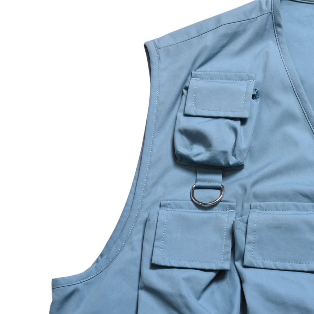 PRADA Prada 24SS Utility Vest Fishing Vest SGC499 Size M Triangle Logo Blue Rough Period Good Condition Used 4a004709