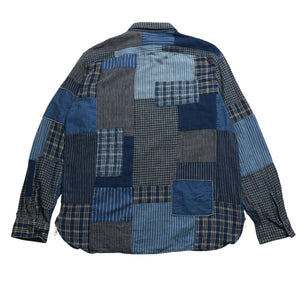 RRL ダブルアールエル LIMITED EDITION INDIGO PATCHWORK SHIRTS 長袖 シャツ パッチワーク インディゴ ブルー 美品 中古 4a003313