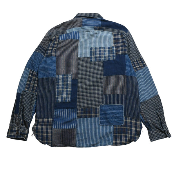 RRL ダブルアールエル LIMITED EDITION INDIGO PATCHWORK SHIRTS 長袖 シャツ パッチワーク インディゴ ブルー 美品 中古 4a003313