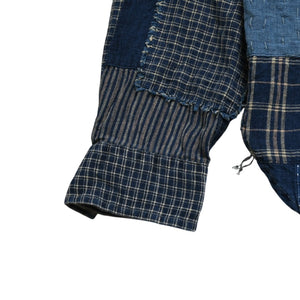 RRL ダブルアールエル LIMITED EDITION INDIGO PATCHWORK SHIRTS 長袖 シャツ パッチワーク インディゴ ブルー 美品 中古 4a003313