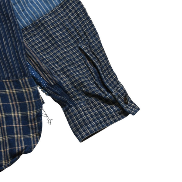 RRL ダブルアールエル LIMITED EDITION INDIGO PATCHWORK SHIRTS 長袖 シャツ パッチワーク インディゴ ブルー 美品 中古 4a003313