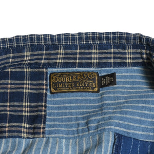 RRL ダブルアールエル LIMITED EDITION INDIGO PATCHWORK SHIRTS 長袖 シャツ パッチワーク インディゴ ブルー 美品 中古 4a003313