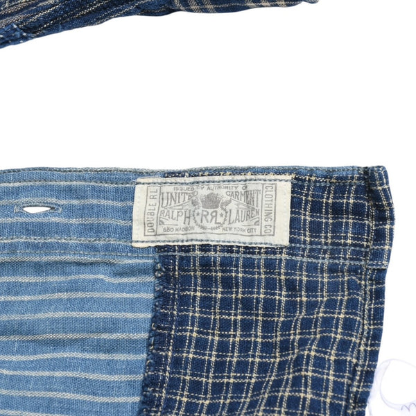 RRL ダブルアールエル LIMITED EDITION INDIGO PATCHWORK SHIRTS 長袖 シャツ パッチワーク インディゴ ブルー 美品 中古 4a003313