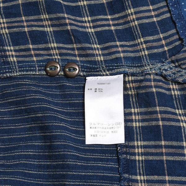 RRL ダブルアールエル LIMITED EDITION INDIGO PATCHWORK SHIRTS 長袖 シャツ パッチワーク インディゴ ブルー 美品 中古 4a003313