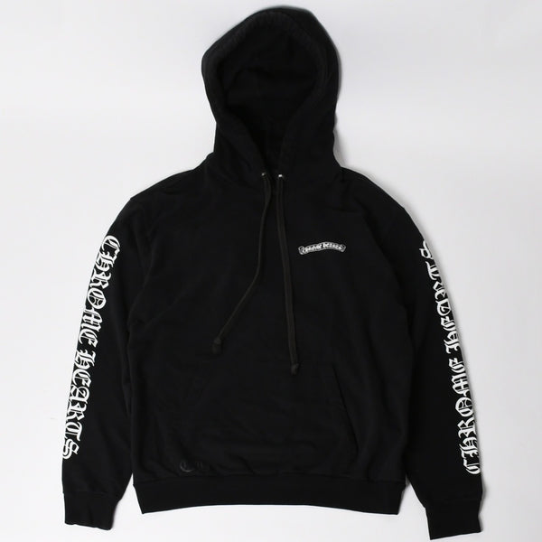 CHROME HEARTS クロムハーツ スクロールラベル プルオーバーパーカー フーディ オールドイングリッシュフォント CHロゴ ブラック XLサイズ 美品 中古 4a004547