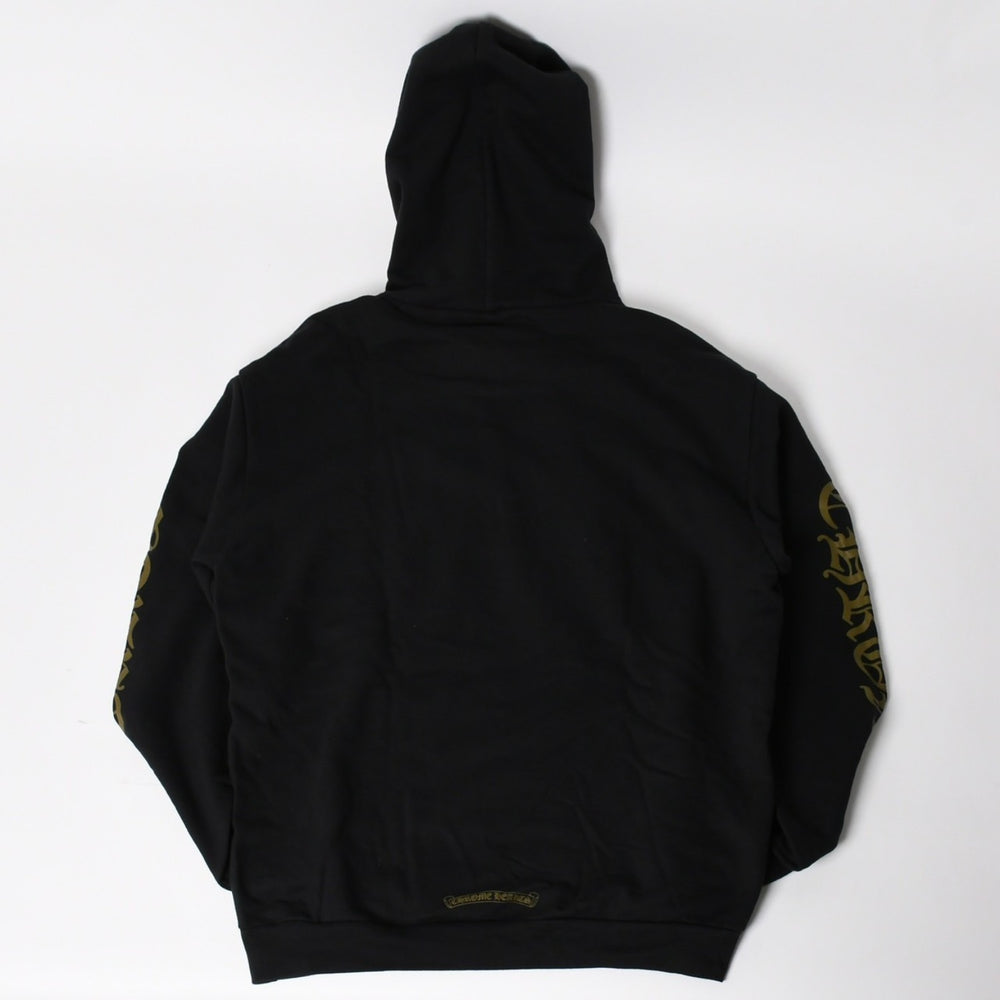 CHROME HEARTS Vertical Logo Pullover Hoodie Sweatshirt Hoodie Scroll Logo Old English Font Black Army Green M Size Good Condition Used 4a004530